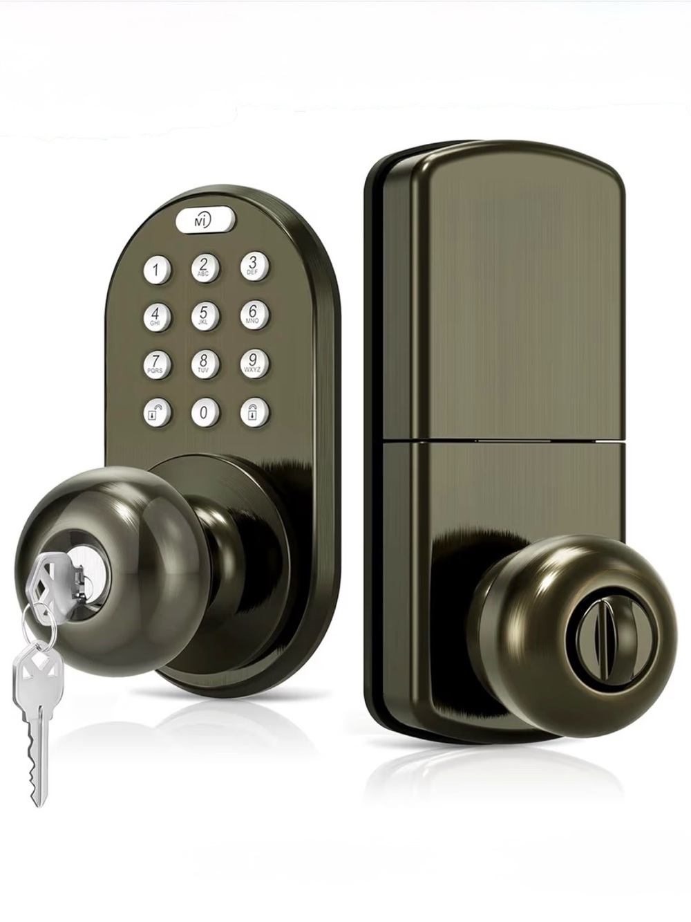 Milocks Electronic Keypad Door Lock with Knob – Oil-Rubbed Bronze